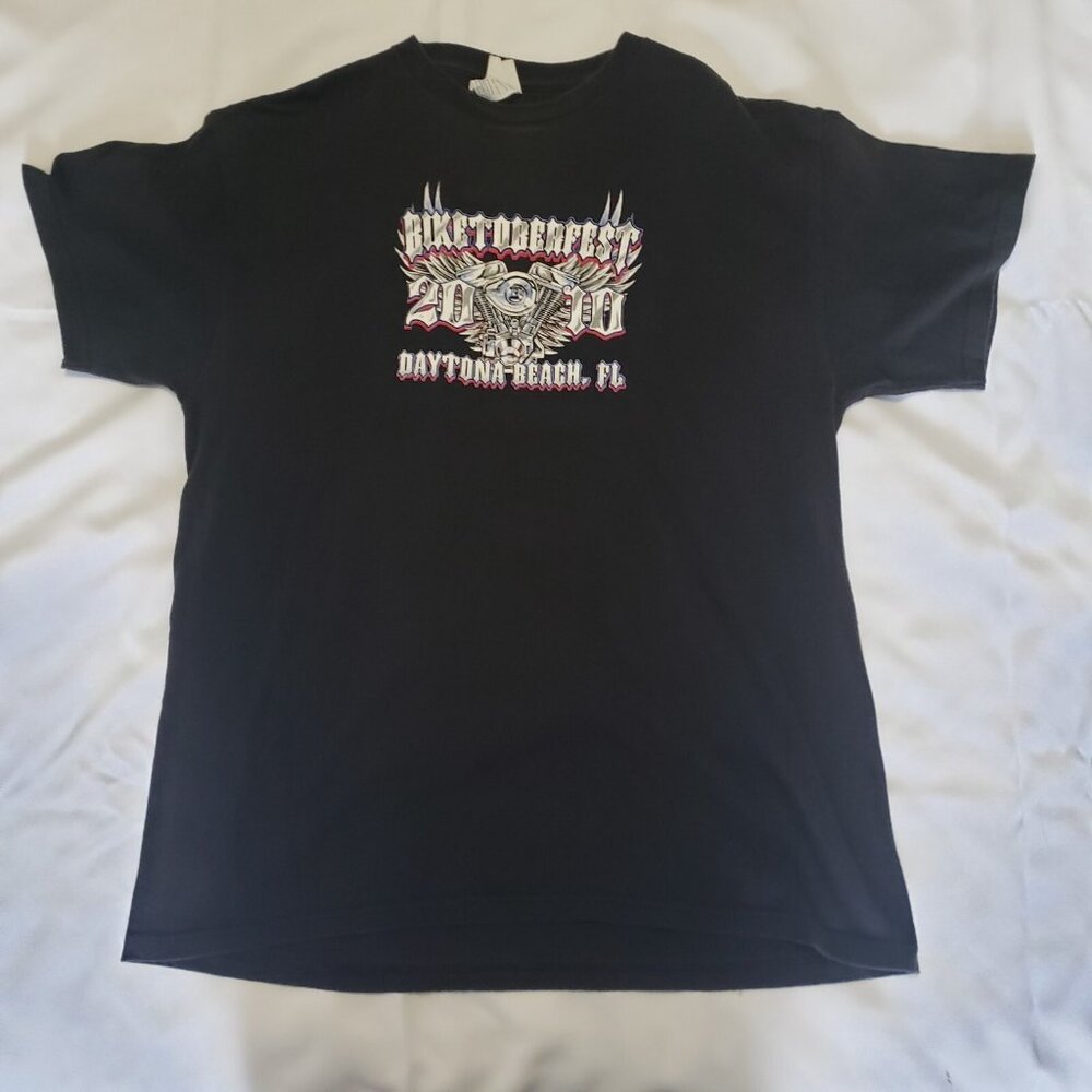 Biketoberfest Daytona Beach 18th Annual 2010 Womens Medium Black T-Shirt Eagle - Picture 3 of 13